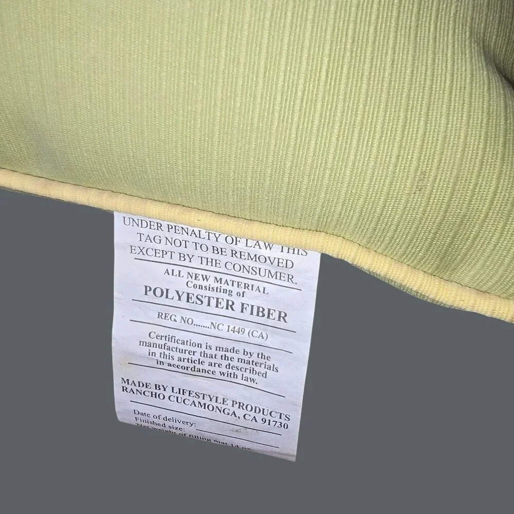 Green Throw Pillow With Yellow Piping - Polyester Filling Textured 16